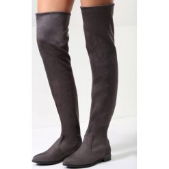 Szare Kozaki Fondle. Szare buty zimowe damskie other, z materiału, z okrągłym noskiem, na obcasie. Za 169,99 zł.