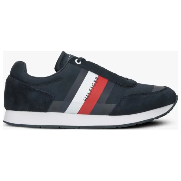 Tommy Hilfiger Corporate Mix Flag Runner buty męskie, granatowy, rozmiar 41. Niebieskie buty sportowe męskie TOMMY HILFIGER, z zamszu, bez zapięcia. Za 399,99 zł.