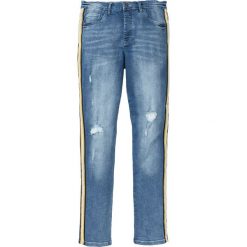 Dżinsy ze stretchem Slim Fit Straight bonprix niebieski "used". Niebieskie jeansy męskie bonprix, m, bez wzorów, z jeansu. Za 59,99 zł.