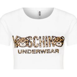 T-shirt MOSCHINO UNDERWEAR. Białe bluzki damskie Moschino Underwear, bez wzorów, z bawełny, bez kołnierzyka. W wyprzedaży za 324,00 zł.