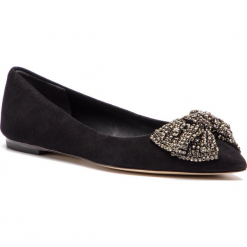 Baleriny TORY BURCH - Esme Flat 53029 Perfect Black/Black Dimond 004. Czarne baleriny damskie zamszowe Tory Burch, na płaskiej podeszwie. Za 1449,00 zł.