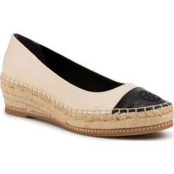 Espadryle TORY BURCH - Color Block 50mm Espadrille 65104 Cream/Perfect Black 113. Brązowe espadryle damskie Tory Burch, bez wzorów, ze skóry, bez obcasa, na obcasie, bez zapięcia. Za 1149,00 zł.