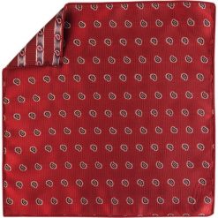Bordowa poszetka we wzór paisley EC17. Czerwone poszetki męskie Modini Moda Męska, bez wzorów, z tkaniny, casualowe. Za 17,10 zł.