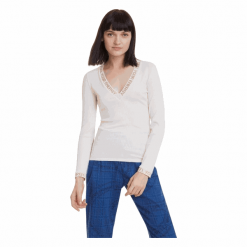 Desigual koszulka damska Ts Daria XS kremowy. Białe koszulki damskie Desigual, xs. Za 249,00 zł.