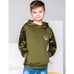 Bluzy chłopięce: BLUZA DZIECIĘCA Z KAPTUREM KB007 – ZIELONA