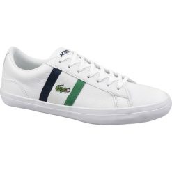 Lacoste Lerond 119 737CMA0045042. Białe buty sportowe męskie marki Lacoste, ze skóry, bez zapięcia. W wyprzedaży za 349,99 zł.