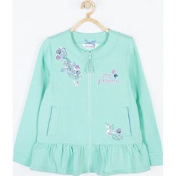 Coccodrillo - Bluza dziecięca 92-122 cm. Niebieskie bluzy dziewczęce COCCODRILLO, z nadrukiem, z elastanu, bez kaptura. W wyprzedaży za 59,90 zł.