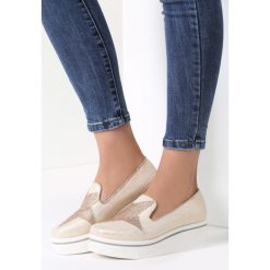 Złote Slip On Toile De Jouy. Żółte trampki damskie slip on marki Inny, ze skóry. Za 39,99 zł.