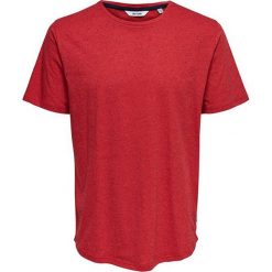 ONLY&SONS Męska koszulka Lars Ss Long y Napp Tee Pompei an Red (rozmiar M). Czerwone koszulki męskie Only&Sons, m, bez wzorów, z materiału, bez kołnierzyka, bez rękawów. W wyprzedaży za 50,00 zł.