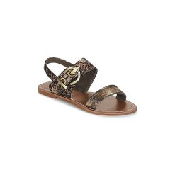 Sandały LPB Shoes PERVENCHE. Żółte sandały damskie marki LPB Shoes, bez wzorów, bez obcasa, bez zapięcia. Za 103,20 zł.