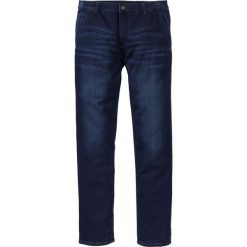 Dżinsy dresowe chino Slim Fit Straight bonprix ciemnoniebieski "stone used". Niebieskie jeansy męskie bonprix, z dresówki. Za 79,99 zł.