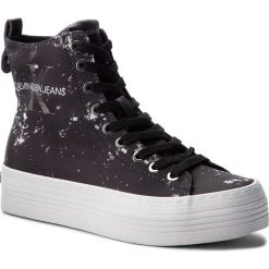 Sneakersy CALVIN KLEIN JEANS - Zazah RE9792 Black. Czarne półbuty damskie Calvin Klein Jeans, na co dzień, bez wzorów, z jeansu, bez obcasa, bez zapięcia. W wyprzedaży za 309,00 zł.