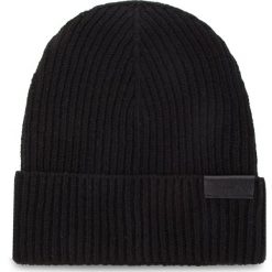 Czapka TRUSSARDI JEANS - Hat Knitted Ecoleather Logo 57Z00057 K299. Czarne czapki męskie marki Trussardi Jeans, z wełny. Za 169,00 zł.