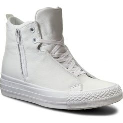 Trampki CONVERSE - Ctas Selene Monochrome Leather 553327C White/White/White. Białe półbuty damskie marki Converse, bez wzorów, ze skóry, bez zapięcia. W wyprzedaży za 299,00 zł.