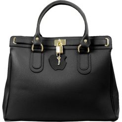 Torebki klasyczne damskie: Skórzana torebka „Faustine” w kolorze czarnym – 33 x 27,5 x 20 cm