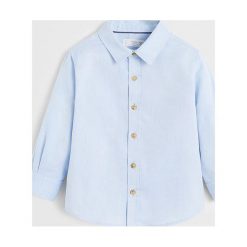 Mango Kids - Koszula dziecięca Oxford 80-104 cm. Białe koszule chłopięce z bawełny, klasyczne, długie. Za 59,90 zł.