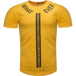 Koszulka męska t-shirt żółty Recea. Żółte koszulki męskie Recea, xl, z nadrukiem, z bawełny, bez kołnierzyka. Za 29,99 zł.