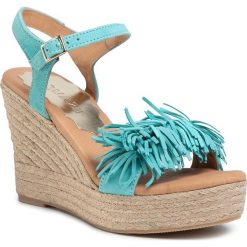 Espadryle QUAZI - QZ-56-04-000497 250. Niebieskie espadryle damskie QUAZI, bez wzorów, ze skóry, bez obcasa, na obcasie. W wyprzedaży za 199,00 zł.