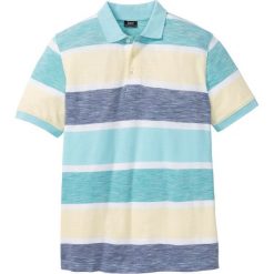 Shirt polo w paski ze specjalnym krojem na wys. brzucha bonprix turkusowy w paski. Koszulki męskie bonprix. Za 69,99 zł.