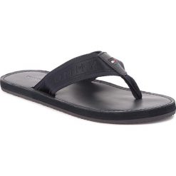 Klapki damskie: Japonki TOMMY HILFIGER - Jacquard Th Leather Beach Sandal FM0FM01365 Midnight 403