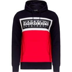 Bluza NAPAPIJRI BEK. Czerwone bluzy męskie Napapijri, z nadrukiem, z dzianiny, z kapturem, bez rękawów, z kapturem. W wyprzedaży za 352,00 zł.