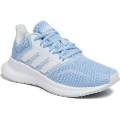 Buty adidas - Runfalcon EE8167 Globlu/Ftwwht/Blutin. Niebieskie buty sportowe damskie Adidas, z materiału, sportowe, do biegania. W wyprzedaży za 139,00 zł.
