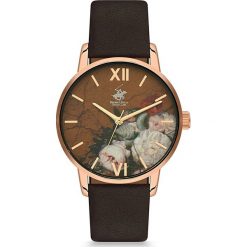 Zegarek kwarcowy w kolorze brązowo-różowozłotym. Różowe, analogowe zegarki damskie Beverly Hills Polo Club, metalowe. W wyprzedaży za 259,95 zł.
