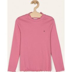 Tommy Hilfiger - Longsleeve dziecięcy 110-176 cm. Różowe bluzki dziewczęce TOMMY HILFIGER, bez wzorów, z elastanu, z golfem, z długim rękawem, długie, bez kaptura. Za 189,90 zł.