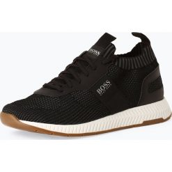 BOSS Athleisure - Tenisówki męskie – Titanium_Runn_kn, czarny. Czarne trampki męskie BOSS Athleisure, bez wzorów, bez zapięcia. Za 849,95 zł.