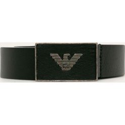 Emporio Armani - Pasek skórzany. Czarne paski męskie Emporio Armani, w paski, ze skóry. W wyprzedaży za 379,90 zł.