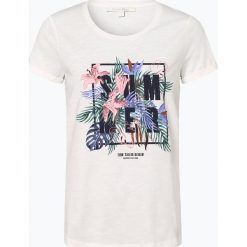 Tom Tailor Denim - T-shirt damski, beżowy. Brązowe t-shirty damskie TOM TAILOR DENIM, s, z nadrukiem, z bawełny, bez kołnierzyka. Za 69,95 zł.