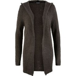 Sweter bez zapięcia z kapturem bonprix szary melanż. Szare swetry damskie bonprix, bez wzorów, bez rękawów, z kapturem. Za 54,99 zł.