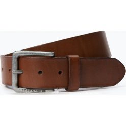 BOSS Casual - Męski pasek skórzany – Jeek, brązowy. Pomarańczowe paski męskie marki BOSS Casual, w paski, ze skóry, casualowe. Za 229,95 zł.