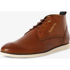 Pantofola d'Oro - Męskie tenisówki ze skóry – Lugo Uomo Mid, beżowy. Brązowe trampki męskie Pantofola d`Oro, bez wzorów, ze skóry, bez zapięcia. Za 349,95 zł.
