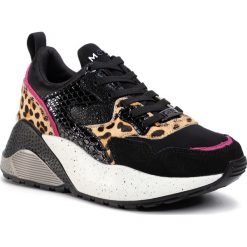 Sneakersy MEXX - Dylena MXK0062_02W Black/Pink 1036. Czarne półbuty damskie Mexx, bez wzorów, z zamszu, bez obcasa, na koturnie, bez zapięcia. W wyprzedaży za 439,00 zł.