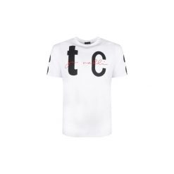 T-shirty z krótkim rękawem Roberto Cavalli S01GC0565. Białe t-shirty męskie Roberto Cavalli, s, bez wzorów, bez kołnierzyka, krótkie. Za 279,00 zł.