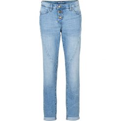 Dżinsy ze stretchem Boyfriend bonprix niebieski. Niebieskie jeansy damskie bonprix, z jeansu. Za 109,99 zł.