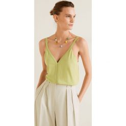 Mango - Top Garden. Żółte bluzki damskie Mango, s, bez wzorów, z bawełny, bez kołnierzyka. W wyprzedaży za 29,90 zł.