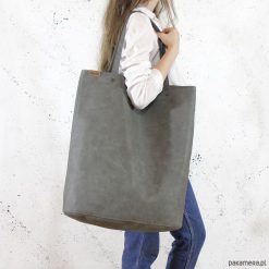 Mega shopper torba szara na zamek. Szare shopper bag damskie Pakamera. Za 170,00 zł.