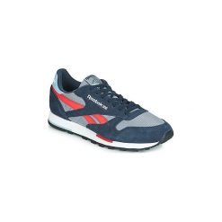 Buty Reebok Classic CL LEATHER MU. Niebieskie trampki męskie Reebok Classic, bez wzorów, bez zapięcia. Za 359,20 zł.