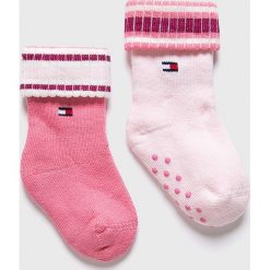 Tommy Hilfiger - Skarpetki dziecięce (2-pack). Niebieskie skarpetki dziewczęce TOMMY HILFIGER, bez wzorów, z bawełny. Za 34,90 zł.