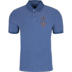 Koszulka Polo Aeronautica Militare. Niebieskie koszulki męskie xxl, bez wzorów, klasyczne, polo, bez rękawów. Za 349,00 zł.