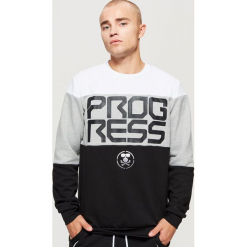 Trójkolorowa bluza z kolekcji PROGRESS - Czarny. Czarne bejsbolówki męskie Cropp, l. Za 99,99 zł.