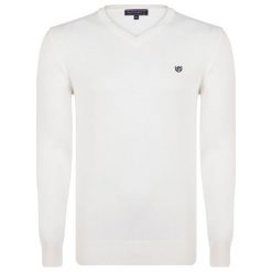 Felix Hardy Sweter Męski L Biały. Białe swetry męskie marki Felix Hardy, m, bez wzorów, bez kołnierzyka, bez kaptura. W wyprzedaży za 159,00 zł.