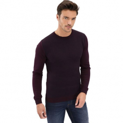 Sweter w kolorze bordowym. Czerwone swetry klasyczne męskie AVVA, Dewberry, m, z okrągłym kołnierzem. Za 189,95 zł.
