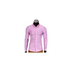 KOSZULA MĘSKA ELEGANCKA Z DŁUGIM RĘKAWEM K349 - RÓŻOWA. Czerwone koszule męskie marki Ombre Clothing, m, z bawełny, z klasycznym kołnierzykiem, z długim rękawem. Za 39,00 zł.