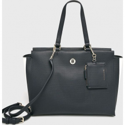 Tommy Hilfiger - Torebka. Szare torebki klasyczne damskie TOMMY HILFIGER, w paski, z materiału, duże. Za 749,90 zł.
