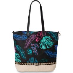 Shopper bag damskie: Torebka z nadrukiem w motywy dżungli bonprix naturalno-kolorowy