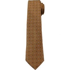 Musztardowy Elegancki Krawat Męski w Kropki -ALTIES- 6 cm, Groszki KRALTS0242. Krawaty męskie Alties, w grochy, z tkaniny, eleganckie. Za 39,00 zł.