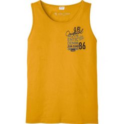 Tank top bonprix żółty szafranowy. Żółte koszulki męskie bonprix, s, z nadrukiem, bez kołnierzyka. Za 32,99 zł.